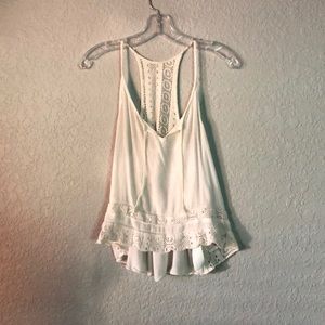 White Tank w/ Lace Bottom/Back